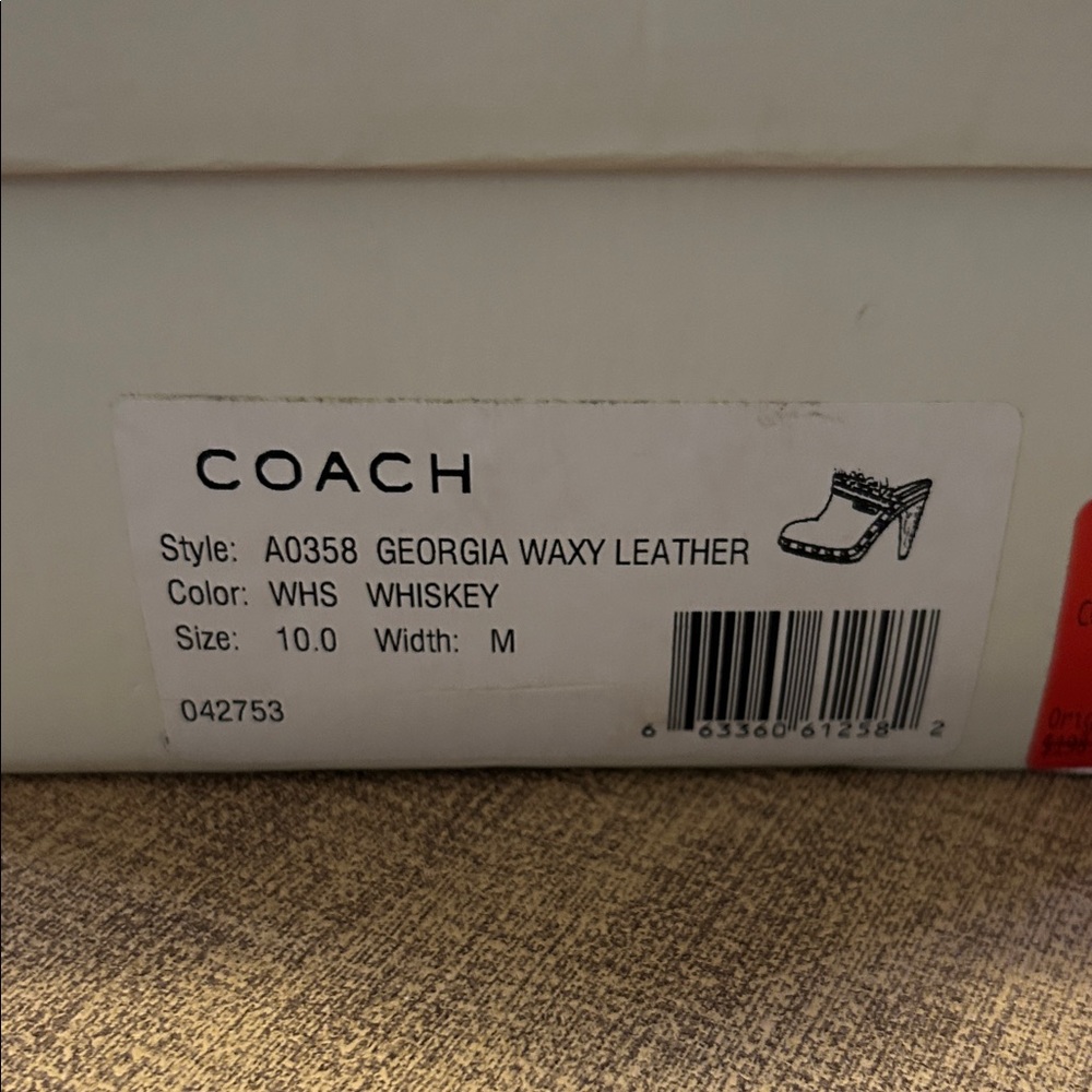 NIB Coach Brown Leather Georgia Mules with Stud Accents - Picture 9 of 10